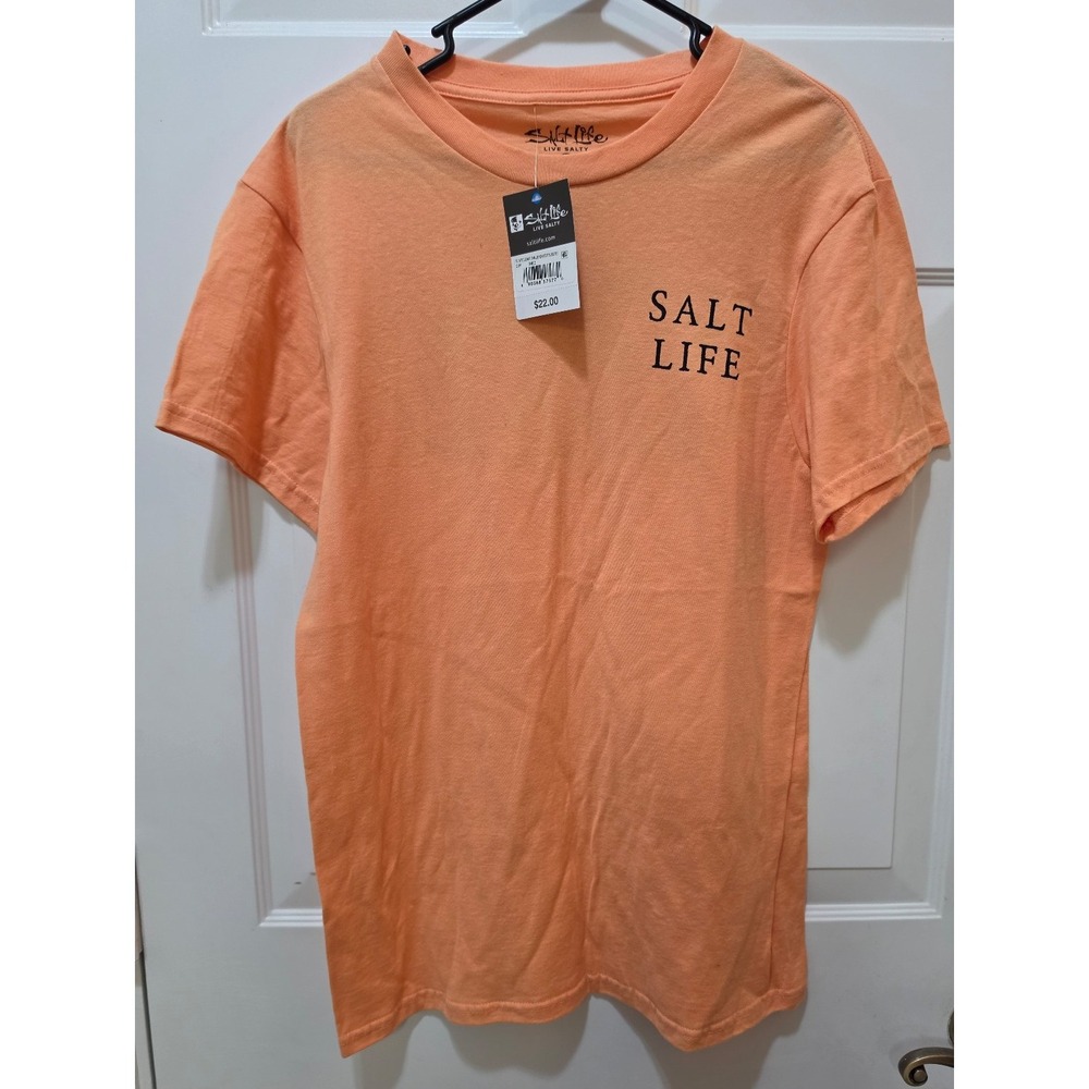 Salt Life Mens Medium Orange Smallie Bass Fishing Graphic Tee Shirt SLM11144 NWT